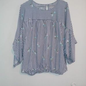 Time and Try size 3x (22) top with blue birds